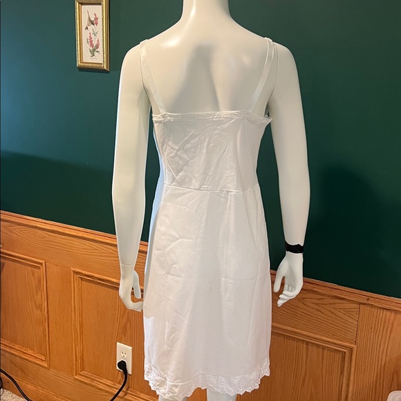 Vintage Union Label Elegant White Lace Trim Slip Dress - Picture 3 of 8